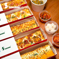 Vente en gros personnalisée avec logo imprimé plateau mochi Hotdog biodégradable emballage de chien chaud en papier blanc en carton boîte à hot dog maïs chien snack