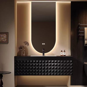 Light Luxury Lacquer MDF Hotel Style Bathroom Vanity Unit Combination Customized Minimalist Ceramic Basin - Product Image 2