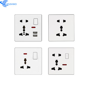 Chiếu sáng nhà 2-gang 2-Way tường Power Switches Bảng điều chỉnh cắm USB anh Ổ cắm điện 32A Max. current - Product Image 4