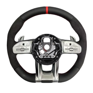 Volante in pelle nera forgiato in fibra di carbonio per <span class=keywords><strong>Mercedes</strong></span> <span class=keywords><strong>Benz</strong></span> W204 <span class=keywords><strong>W205</strong></span> W211 W212 W222 EQA E550 G63 C63 AMG GThite - Product Image 1