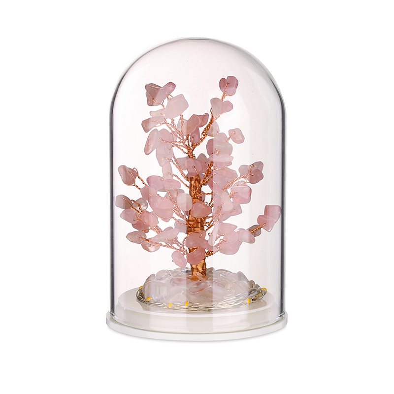 Розовый кварц, денежное дерево на удачу, богатство, здоровье и процветание, духовный подарок, Хрустальный энергетический Фен-шуй, домашний декор для стола