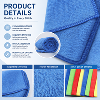 Lot de chiffons de nettoyage en microfibre carrés unis 4 couleurs, 30x30cm, lavables, pour cuisine commerciale et hôtel