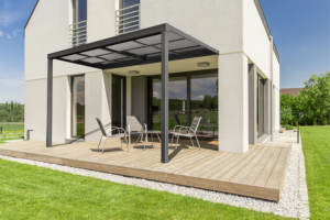 Gazebo mural de haute qualité Pergola de jardin moderne en <span class=keywords><strong>aluminium</strong></span> toit <span class=keywords><strong>fermé</strong></span> auvent PC auvents de toit en polycarbonate - Product Image 3