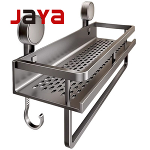 JAYAなしパンチングシャワーシェルフ棚ラックネイルフリーアルミ多機能キッチントイレ浴室接着剤棚なし - Product Image 1