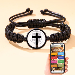 Nueva Pulsera Tejida Cristiana con Versículo Bíblico Personalizado, Pulseras con Escrituras NFC y URL Emergentes - Product Image 3