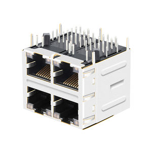 0879-2C2R-DA RJ45 разъем MagJack 100BASE-TX 2X2 ETHERNET RoHS с EMI finger - Product Image 2
