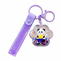 Schattig cartoon sleutelhanger met olieachtige vloeistof, acryl, hangende ornament, tasdecoratie, autoaccessoire, party-favour