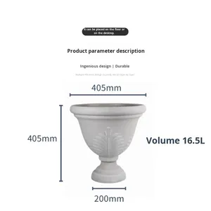 <span class=keywords><strong>Pot</strong></span> <span class=keywords><strong>de</strong></span> fleurs sur pied en porcelaine Queen Cup, style nordique rétro, motif feuille en relief, pour villa, plantes vertes, <span class=keywords><strong>culture</strong></span> <span class=keywords><strong>de</strong></span> bonsaï, jardinage domestique - Product Image 6