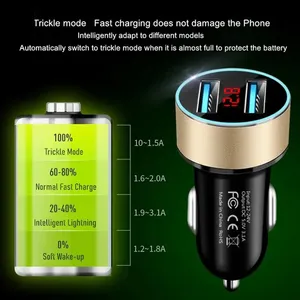 Caricatore USB Doppio con Display LED e Voltmetro 3.1A per <span class=keywords><strong>Presa</strong></span> <span class=keywords><strong>Accendisigari</strong></span> Auto 12-24V - Product Image 5