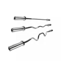 Barre de musculation EZ Curl Dinuo de 1,2 m (47 po) avec 2 roulements, en acier allié chromé, pour entraînement de force en salle de sport, poids libre