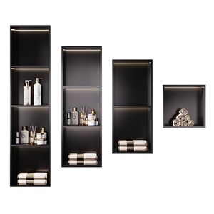 <span class=keywords><strong>Étagère</strong></span>s en acier inoxydable pour alcôve et alcôve encastrées dans un mur, montage en coin, pas besoin <span class=keywords><strong>de</strong></span> clouage-<span class=keywords><strong>étagère</strong></span> murale pour <span class=keywords><strong>salle</strong></span> <span class=keywords><strong>de</strong></span> <span class=keywords><strong>bain</strong></span> - Product Image 2