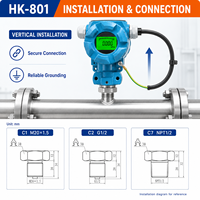 Transmetteur de Pression HK-801 4-20mA avec Affichage LED LCD IP65, Capteur Industriel OEM ODM pour la Surveillance des Liquides, Huiles Hydrauliques et Gaz
