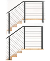 Systèmes de balustrade à câble en acier inoxydable DF 4 6mm pour terrasse, avec tendeur de câble et poteau de main courante