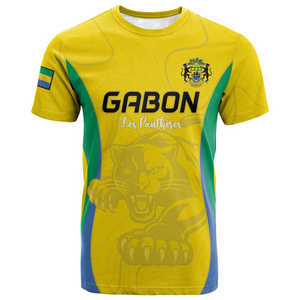 Gabon Bağımsızlık Günü Bayrağı Süblimasyon Dijital Baskı Grafik Tişört Erkek Slim Fit Kısa Kollu Nefes Alabilen Hızlı Kuruyan Futbol Tişörtü - Product Image 2