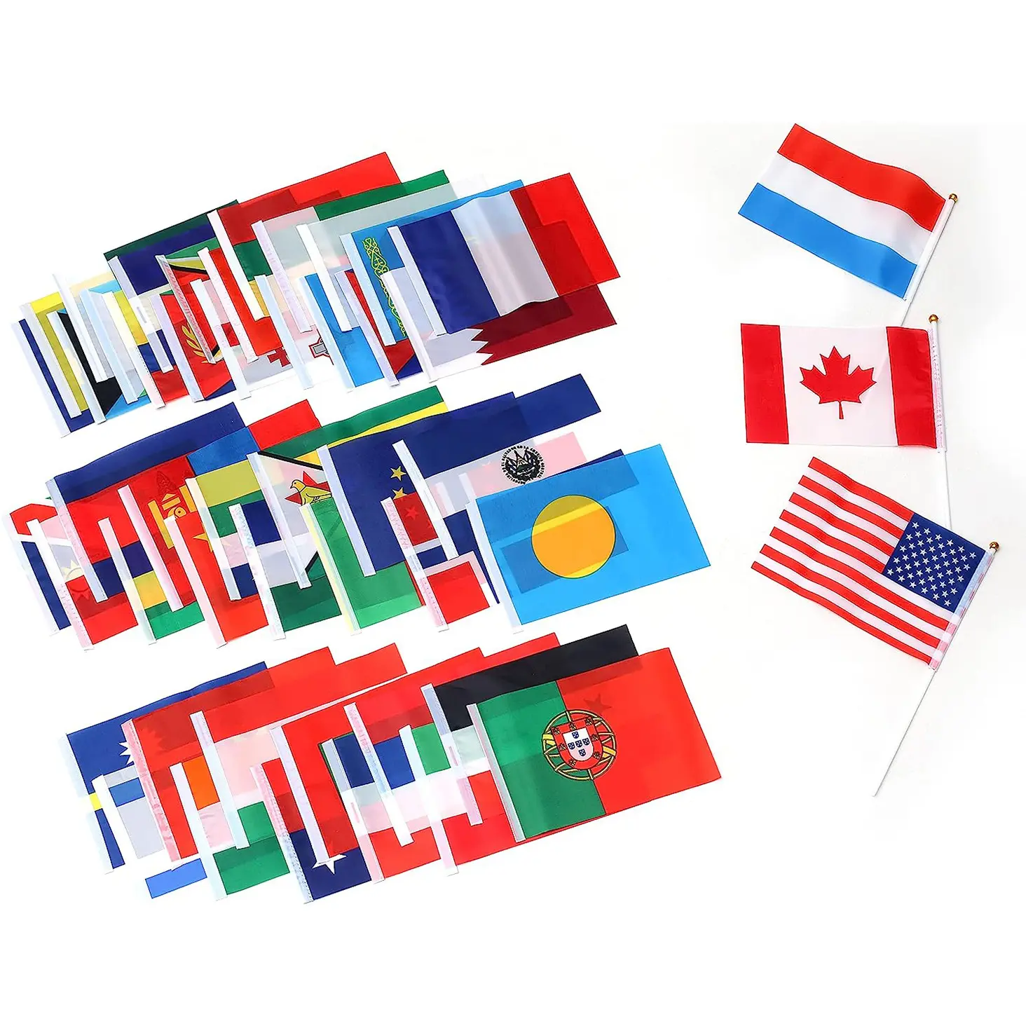 Bandeira de acenar portátil para festas e festivais de eventos com estampa personalizada de poliéster durável de alta qualidade