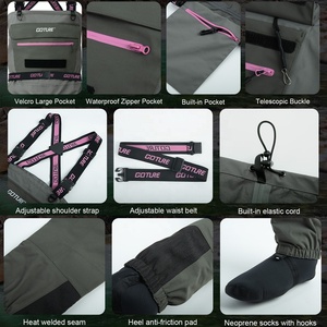 Waders respirants pour femmes GOTURE, tissu 5 couches, renforcés en Kevlar, imperméables, avec bretelles réglables - Product Image 6