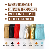 Tas kemasan biji kopi katup segel panas, tas keamanan MOQ rendah 125g 250g 500g 1kg