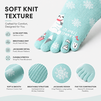 Chaussettes antidérapantes à cinq doigts personnalisées avec semelle en silicone pour yoga, pilates et barre, marque privée OEM, faible MOQ