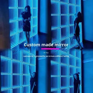 3D đầy đủ màu sắc không dây sáng sàn Ánh Sáng IP65 Vực Thẳm Neon thanh gạch cho trung tâm mua sắm đám cưới sàn nhảy trang trí Giáng sinh - Product Image 3