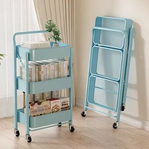 Salon <b>Trolley</b> 3-Tier Black Plastic Cart with 4 Wheels Durable Minimalist Design for Commercial Use - Product Image 5