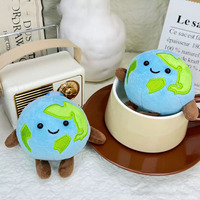 Porte-clés mignon en peluche Terre, pendentif planète de dessin animé, breloque souple pour sac, mini globe pour sacs à dos, voitures, cadeaux