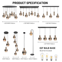 Lustre moderne pour hôtel et villa, luminaire suspendu LED E27, cadre en verre et métal, lampe de plafond de luxe pour salon