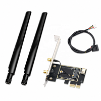 Adaptateur convertisseur sans fil M.2 vers PCI Express avec 2 antennes 6DBi pour carte WiFi NGFF M.2 AX210 AX200