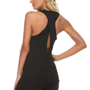 Custom Women's Quick-Dry Eco-Friendly Knitted Gym Sportswear Short Yoga Tank <b>Tops</b> for Workout Fitness - Product Image 1