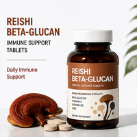 Complément alimentaire Reishi, bêta-glucane, vitamines C et D3, zinc, comprimés immunitaires, supplément de champignons, OEM ODM