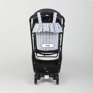 Sac spécial <span class=keywords><strong>Vichy</strong></span> 100% Coton Rayas Vert Ciel Bleu avec bordure décorative en dentelle et poignées amovibles - Product Image 4