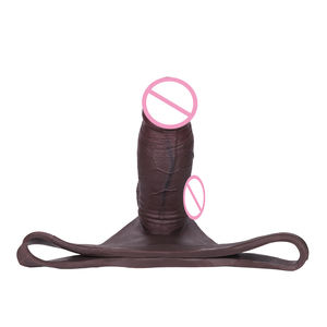 SXXY nouveau Silicone mâle sangle sur <span class=keywords><strong>gode</strong></span> noir réaliste pénis manches <span class=keywords><strong>string</strong></span> creux <span class=keywords><strong>gode</strong></span> t-back pantalon pour hommes retarder l'éjaculation - Product Image 4