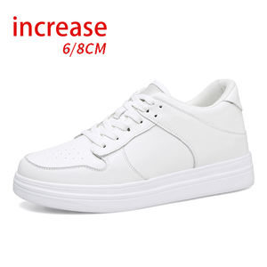 Chaussures pour hommes à talon compensé invisible de 8 cm, nouvelle collection, respirantes, en cuir de vachette double couche, doublure en microfibre, style coréen - Product Image 1
