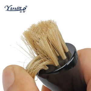 Yinste Double Sided Shoe Brush Solid Wood Pig Bristle <b>Leather</b> Polishing Waxing <b>Tool</b> - Product Image 2