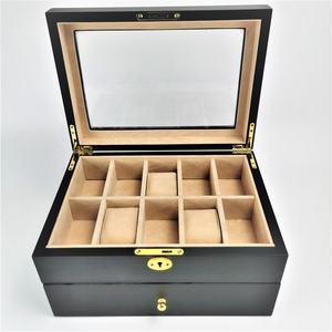 Boîte à montres en bois de luxe personnalisée avec logo et taille sur mesure, 20 pièces, avec coussinets - Product Image 5