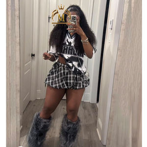 À la mode printemps été femmes tenues mignonnes imprimer maille Jersey petit haut Mini jupe Shorts 2 pièces ensemble dame Y2K deux pièces ensemble femmes - Product Image 2