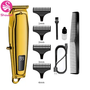 Aparador de cabelo masculino, máquina de cortar cabelo elétrica sem fio profissional doméstica 0.5mm