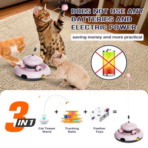 ของเล่นลูกบอลหมุนสำหรับแมวพร้อมไม้กายสิทธิ์แบบโต้ตอบบรรเทาความเบื่อและของเล่นปริศนา - Product Image 5