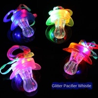 Sucette lumineuse LED douce et bon marché 2025, sifflet lumineux, sucette jouet qui clignote, adaptée aux activités en KTV et en bar