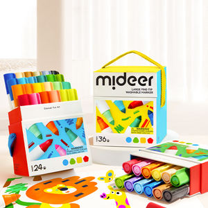 أقلام تحديد كبيرة قابلة للغسل من ميدير 3+ بأطراف كبيرة سهلة الإمساك تجعل الرسم بسيطًا للأطفال الصغار ألعاب للأطفال - Product Image 1
