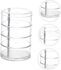 Boîte de rangement rotative en plastique à 4 niveaux pour bijoux, organisateur de boucles d'oreilles, support pour bagues, colliers et bracelets, présentoir de bijoux en gros - Product Image 6