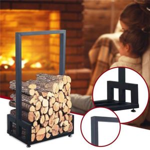 Outdoor Indoor 4 Feet Iron Heavy Duty Iron Metal Firewood Storage <b>Log</b> <b>Rack</b> Holder - Product Image 6