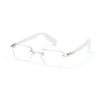 Kacamata Audio Pintar G1W Rimless Frameless V5.4 Kontrol Geser Sentuh 15 Jam Pemutaran Musik Dapat Dilepas dengan Resep Kacamata Anti Cahaya Biru