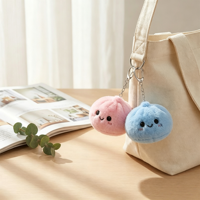 Nouveau porte-clés squishy en forme de petit pain vapeur mignon de 10 cm, breloque de sac en peluche douce anti-stress, accessoire à presser pour sac à dos et clés de voiture