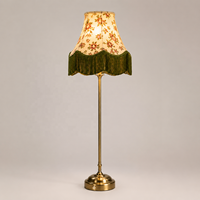 Lampe de table sans fil rechargeable DC simple pour mariage avec ampoule LED E14 et abat-jour en tissu à franges florales pour la décoration d'événements