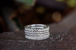Micro Pave Lab Grown Diamant Halve Eeuwigheid 10K 14K 18K Gouden Ring Sieraden, Op Maat Gemaakt Minimalistische Dagelijkse Diamanten Bandring - Product Image 2