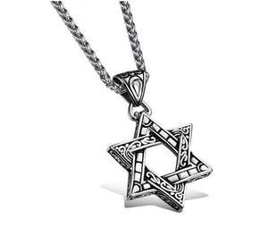 Cadena de acero inoxidable collar de hexagrama de doble cara colgante Hiphop estudiantes pareja colgante hombres y mujeres COLLAR COLGANTE - Product Image 1