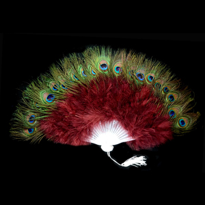 Abanico <span class=keywords><strong>de</strong></span> mano plegable <span class=keywords><strong>de</strong></span> plumas <span class=keywords><strong>de</strong></span> pavo real para mujer, accesorio para fiesta <span class=keywords><strong>de</strong></span> té, baile <span class=keywords><strong>de</strong></span> vacaciones, decoración nupcial para boda, venta al por mayor - Product Image 3