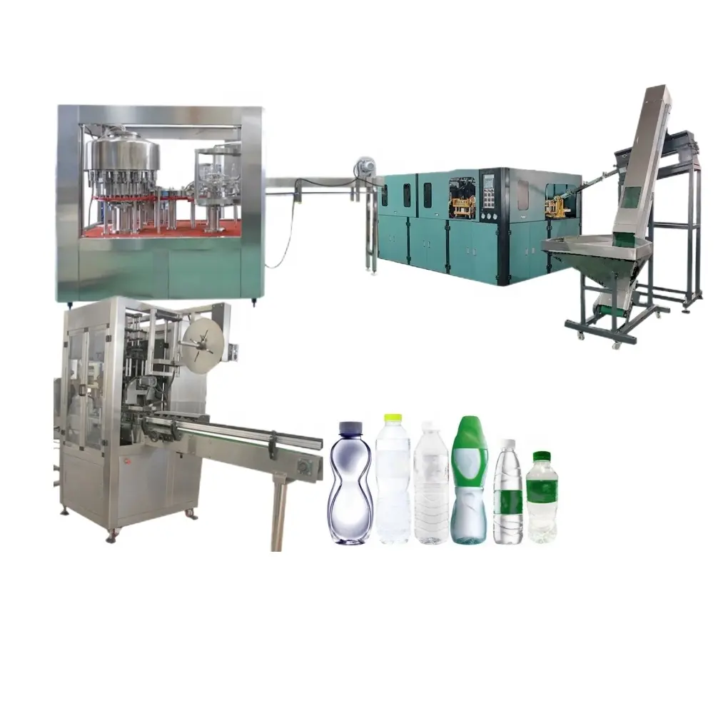 Complete 3 automáticos completos em 1 linha de produção pura da água mineral da garrafa plástica/máquina enchimento