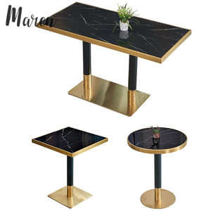 Set di <span class=keywords><strong>Tavoli</strong></span> e <span class=keywords><strong>Sedie</strong></span> <span class=keywords><strong>da</strong></span> <span class=keywords><strong>Esterno</strong></span> Moderni in Marmo Quadrati, Resistenti all'Acqua e Durevoli, per Hotel e Ristoranti - Product Image 1