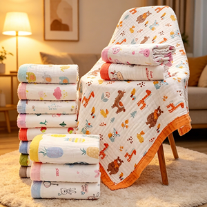 Coperta Fasciatoio in Mussola per Neonati, Popolare Asciugamano da Bagno in <span class=keywords><strong>Cotone</strong></span> Stampato per Bambini, <span class=keywords><strong>Accappatoio</strong></span> - Product Image 1